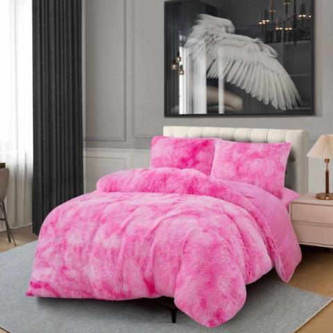 Čupavi set posteljine – 4 dela (Roze)