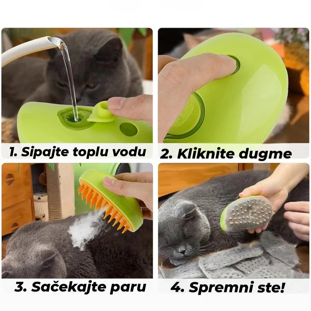 Četka na paru za češljanje i masažu vašeg ljubimca