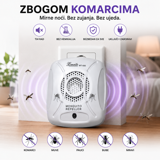 Ultrazvučni rasterivač koji tera komarce iz vašeg doma — bez hemikalija i sprejeva