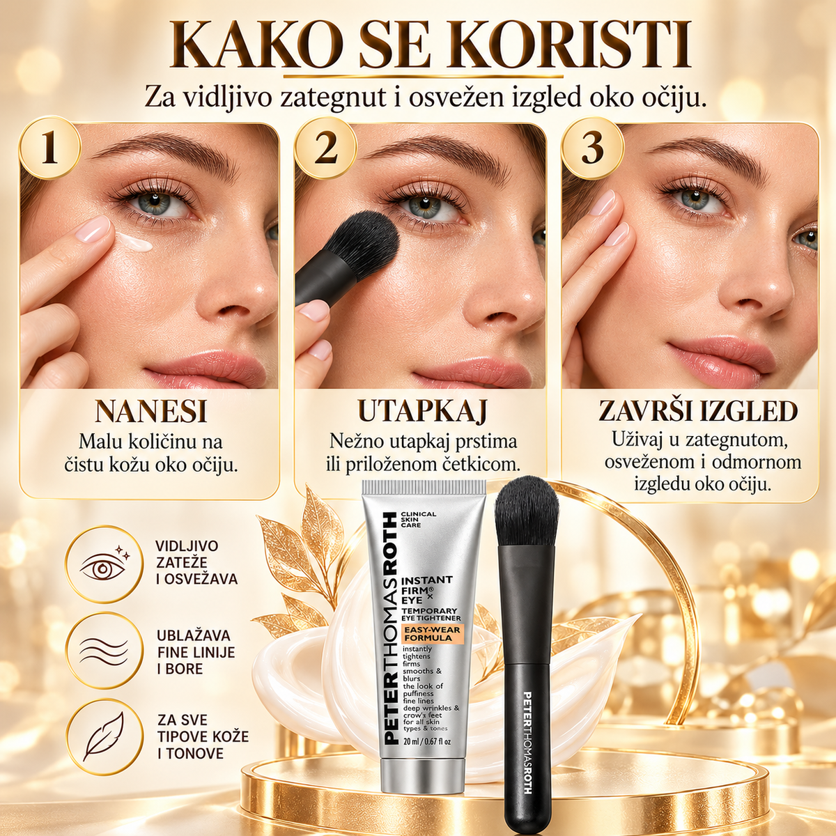EYE TIGHTENER – Protiv Kesica i Podočnjaka + Podloga za Šminku