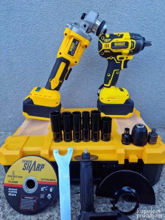 DeWALT aku SET – Udarna aku bušilica+ aku brusilica