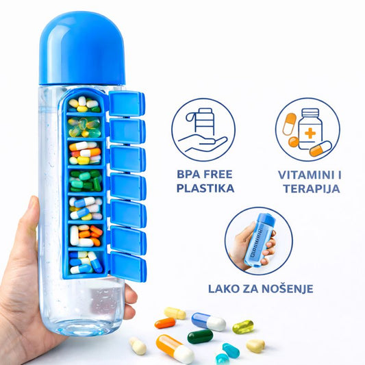 Flašica sa organizatorom za lekove i vitamine