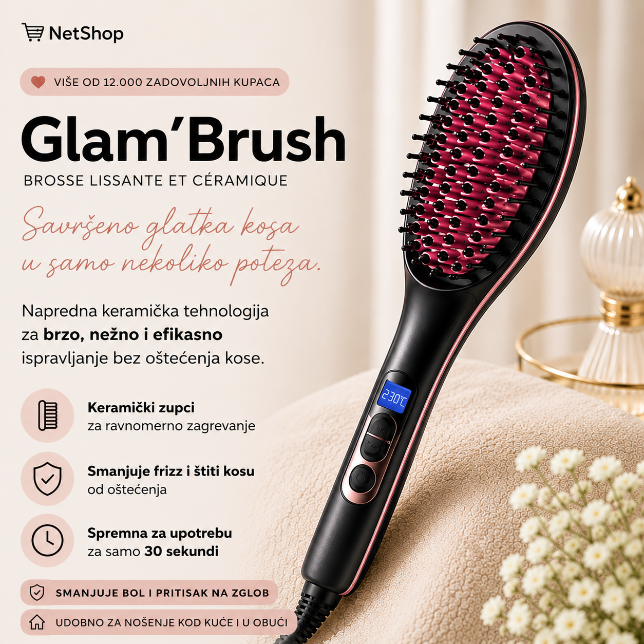Glam'Brush™ – Savršeno glatka kosa za nekoliko sekudni